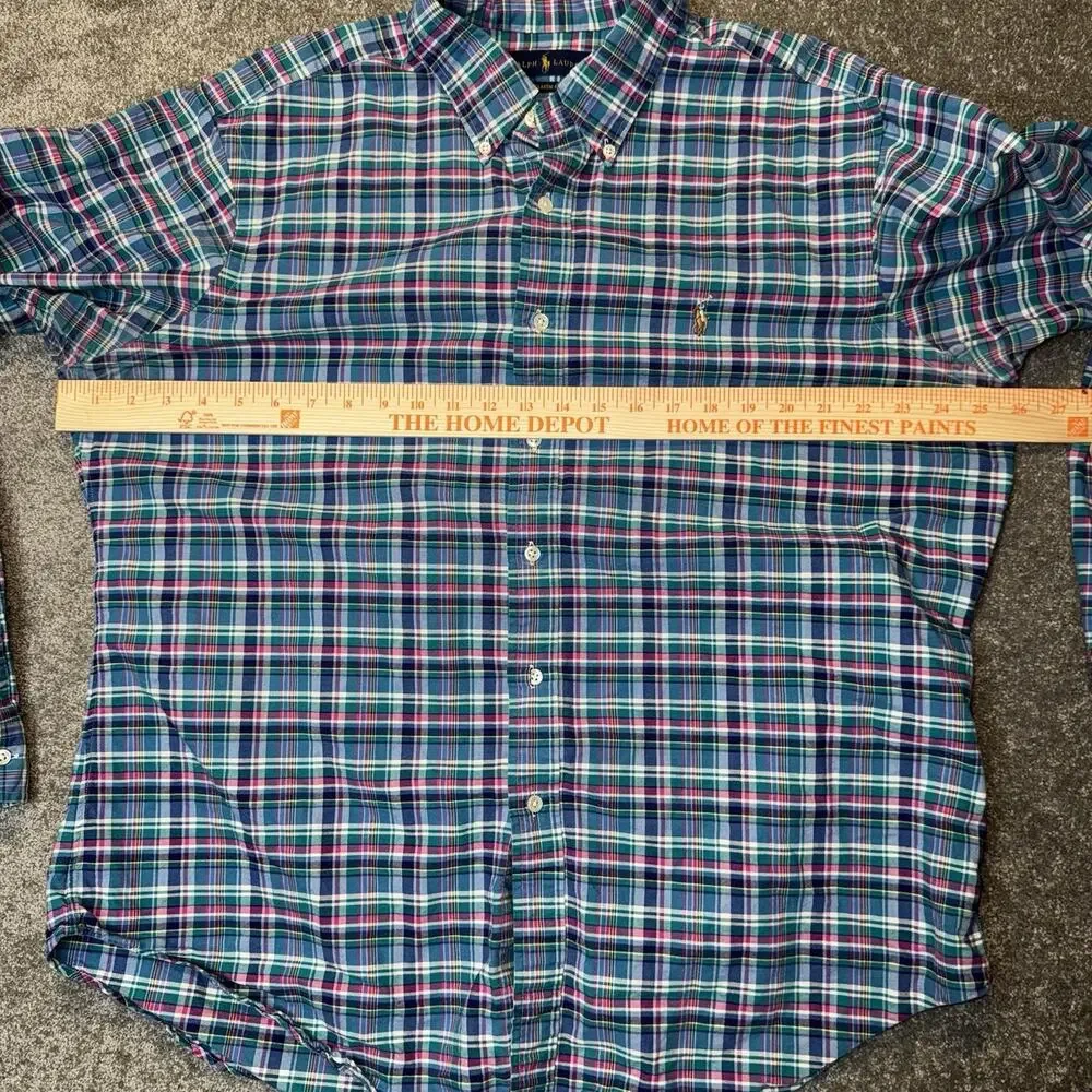 Polo Ralph Lauren Shirt Mens XL Classic Fit Multicolor Plaid Button Down‎